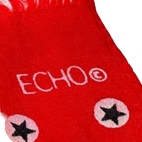 Echo Womens Red White Blue Star Print Scarf Head Wrap Lightweight 50"x5" - Picture 16 of 16